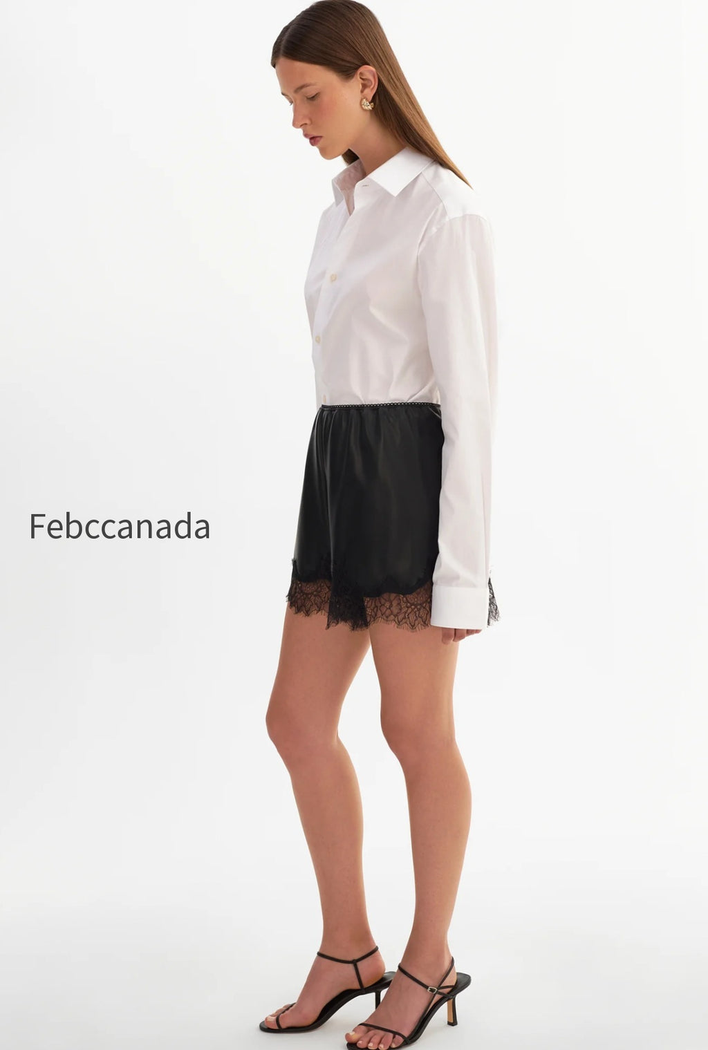 farah-lace-faux-leather-short
