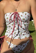 plaid-strawberry-two-piece-swim-set