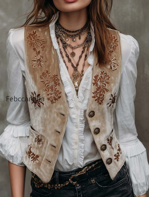 beige-bohemian-vintage-chic-embroidered-velvet-vest