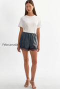 farah-lace-trim-faux-leather-shorts