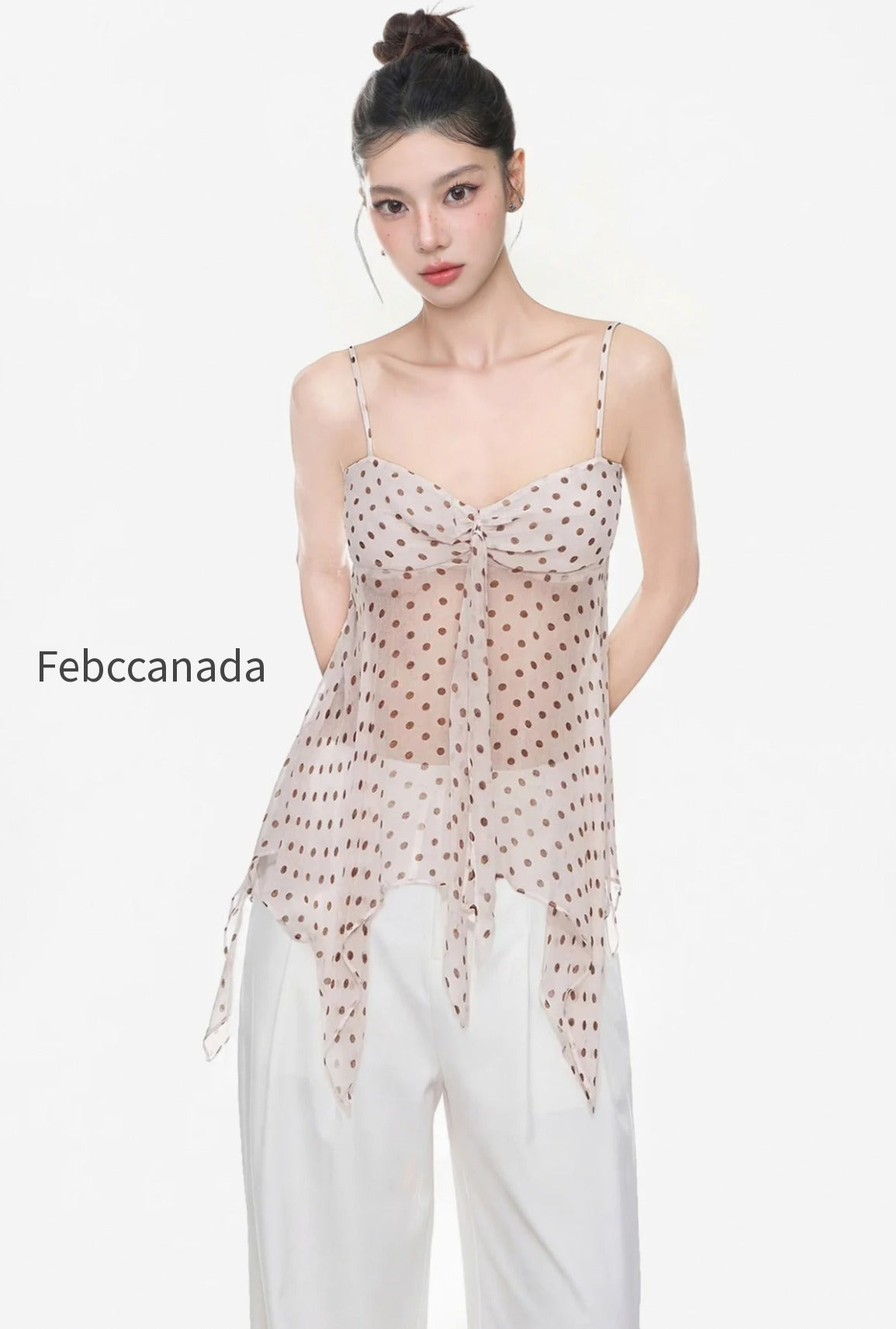 polka-dot-halter-v-neck-tank-top