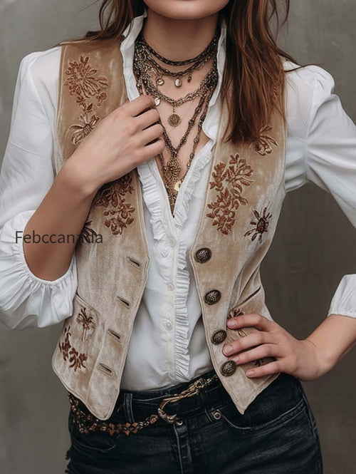 beige-bohemian-vintage-chic-embroidered-velvet-vest