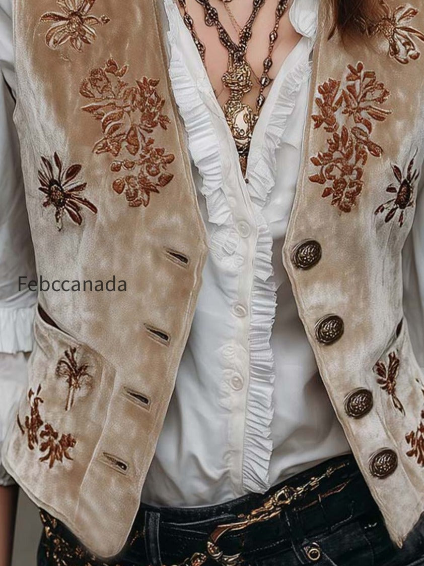 beige-bohemian-vintage-chic-embroidered-velvet-vest